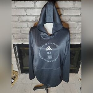 Adidas Hoodie The Brand With The Stripes Mens Size Large Black